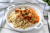 Гуляш из свинины с овощами и булгуром